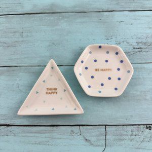 Be Happy Trinket Dishes Set of TWO by MUSE
